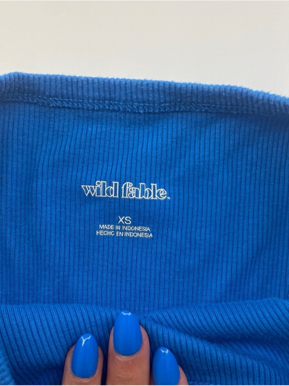 Wild Fable Royal Blue Ribbed Crop Tank XS High Neck - Picture 2 of 3